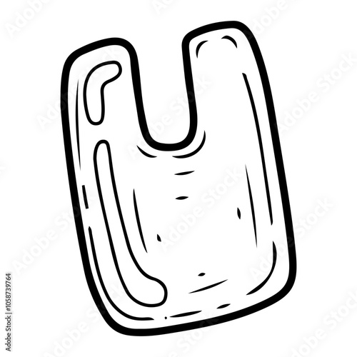 Gua sha scraper hand drawn doodle. Self care. Cosmetic facial massage. Stroking skin with scrapers. Natural stone. Body health. Vector engraving line art illustration.