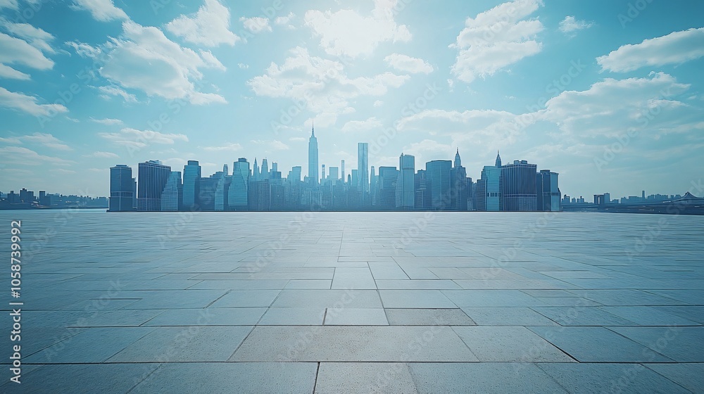 Manhattan, Dubai, Shanghai, and Hong Kong City Centers with Platforms, Roads, Parking Lots, and Brick Pavements for Car Advertisement Background Manhattan, Dubai, Shanghai, and Hong Kong City Centers with Platforms, Roads, Parking Lots, and Brick Pavements for Car Advertisement Background