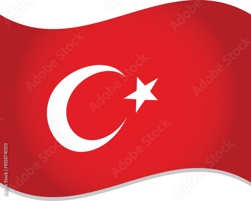 Flag of Turkey 3D Vector