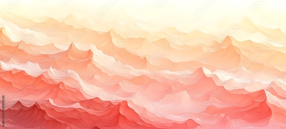 A serene abstract composition featuring soft waves of gentle hues in shades of coral and peach, creating a calming and tranquil atmosphere. A serene abstract composition featuring soft waves of gentle hues in shades of coral and peach, creating a calming and tranquil atmosphere.