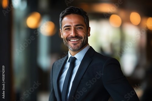 Confident Mature Businessman in Sharp Suit and White Shirt