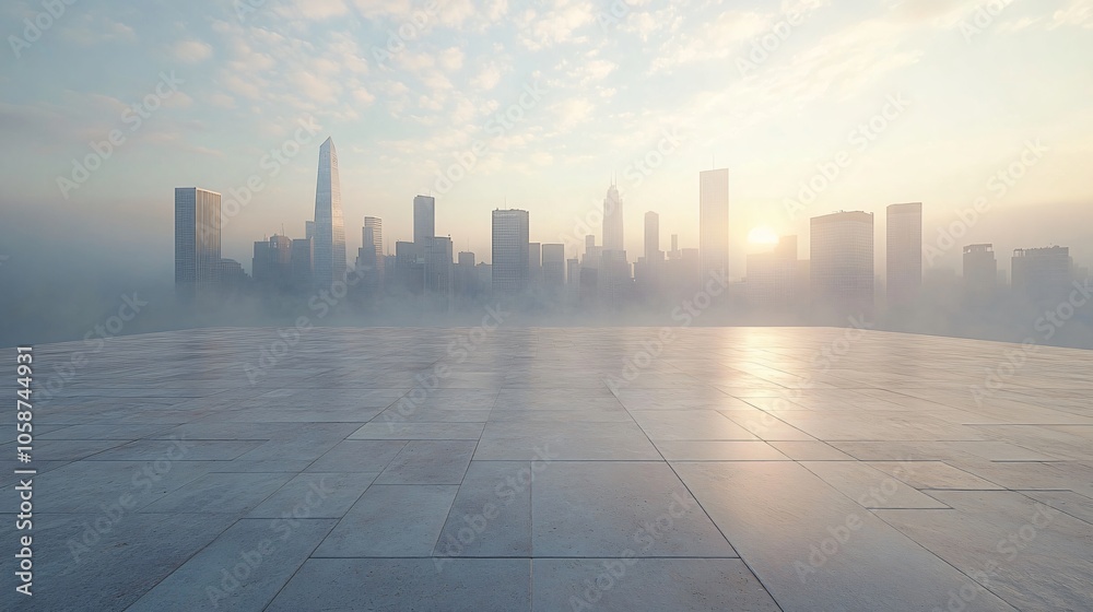 Manhattan, Dubai, Shanghai, and Hong Kong City Centers with Platforms, Roads, Parking Lots, and Brick Pavements for Car Advertisement Background Manhattan, Dubai, Shanghai, and Hong Kong City Centers with Platforms, Roads, Parking Lots, and Brick Pavements for Car Advertisement Background