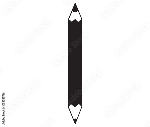 Set of pencils, Black and white pencils, Silhouette pencil icon