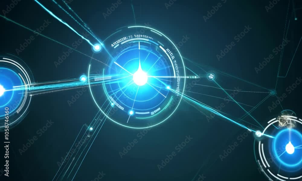 Abstrakte moderne Verbindungsstruktur auf dunklem Hintergrund Technologie Konzept