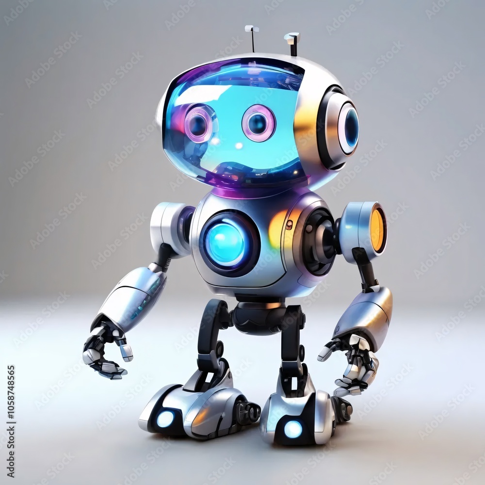 Friendly Robot Character With Futuristic Design Friendly Robot Character With Futuristic Design