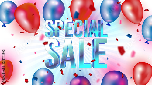 special sale background with colorful balloons
