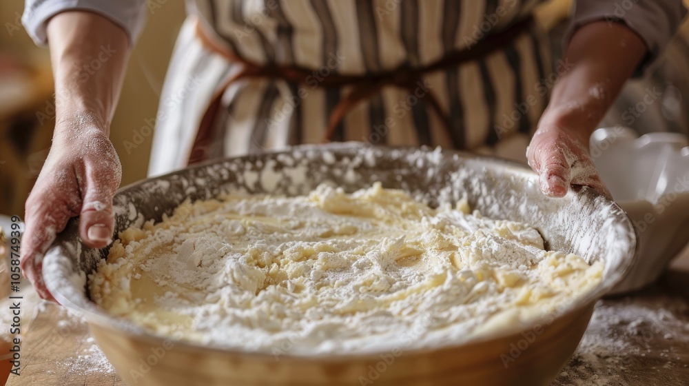 A Closeup Of A Cook Making Crust For Cheesecake In A Bowl Against A Brown Background A Closeup Of A Cook Making Crust For Cheesecake In A Bowl Against A Brown Background