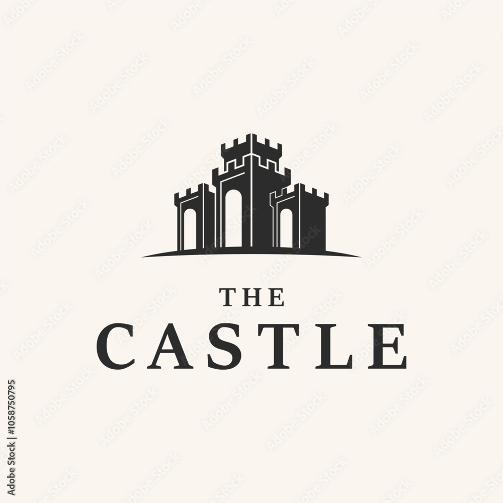 castle design art logo vector illustration. castle design art logo vector illustration.