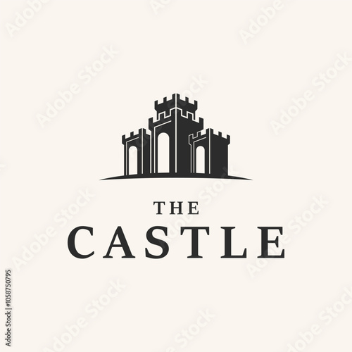 castle design art logo vector illustration.