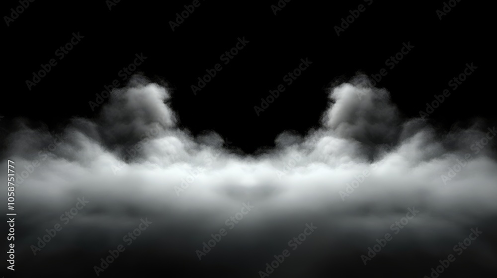 Thick fog rolls in, obscuring the horizon and creating a mysterious, ethereal scene Thick fog rolls in, obscuring the horizon and creating a mysterious, ethereal scene