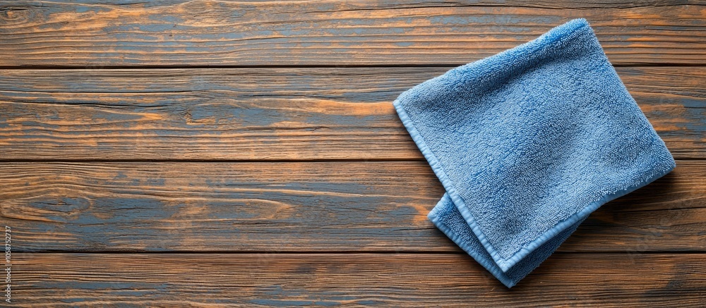 Microfiber Cloth On Wooden Table Background Microfiber Cloth On Wooden Table Background