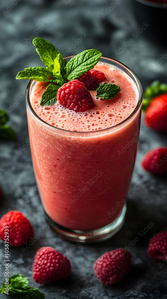 Raspberry Mint Smoothie Photo Raspberry Mint Smoothie Photo