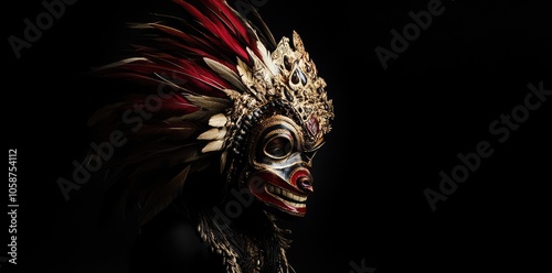 Wallpaper Mural Detailed Image of Balinese Barong Mask Used in Traditional Dance, Dark Photography Torontodigital.ca