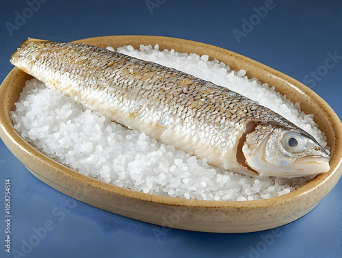 Photo of Fresh Fish on Sea Salt Bed photo