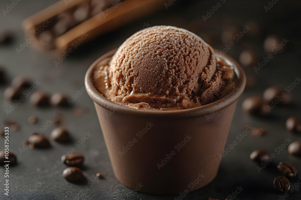 Photo of Coffee Ice Cream with Coffee Beans