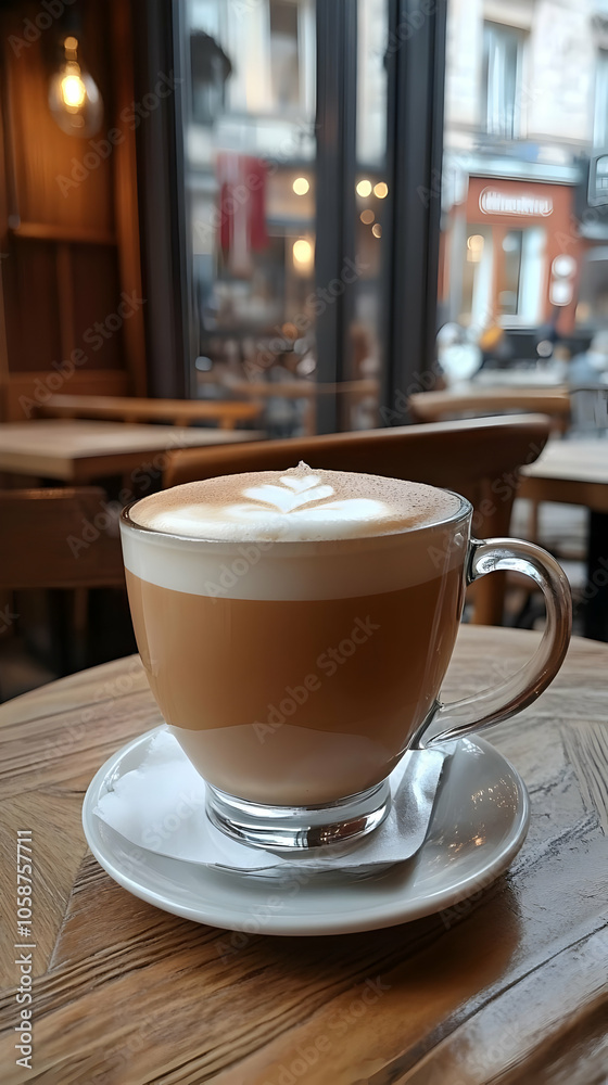 Cozy Coffee Shop Photo: Latte Art in the City Cozy Coffee Shop Photo: Latte Art in the City