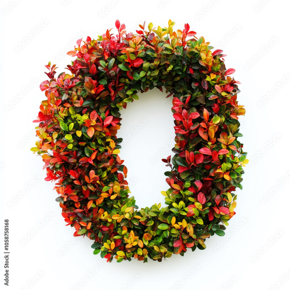 Number 0 made of fall leaves, flowers. berries. Vibrant autumn colours. White clean background. Generative AI Number 0 made of fall leaves, flowers. berries. Vibrant autumn colours. White clean background. Generative AI