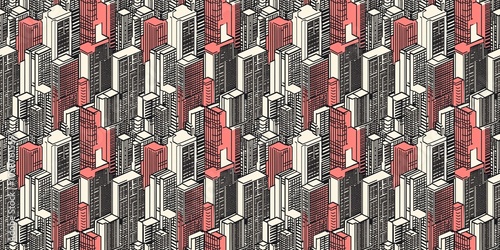 City pattern with an urban, metropolitan design. seamless background pattern