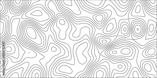  Topographic canyon geometric map relief texture with curved layers and shadow. abstract White background with a beautiful pattern, Topographic contour lines vector map seamless pattern vector. 