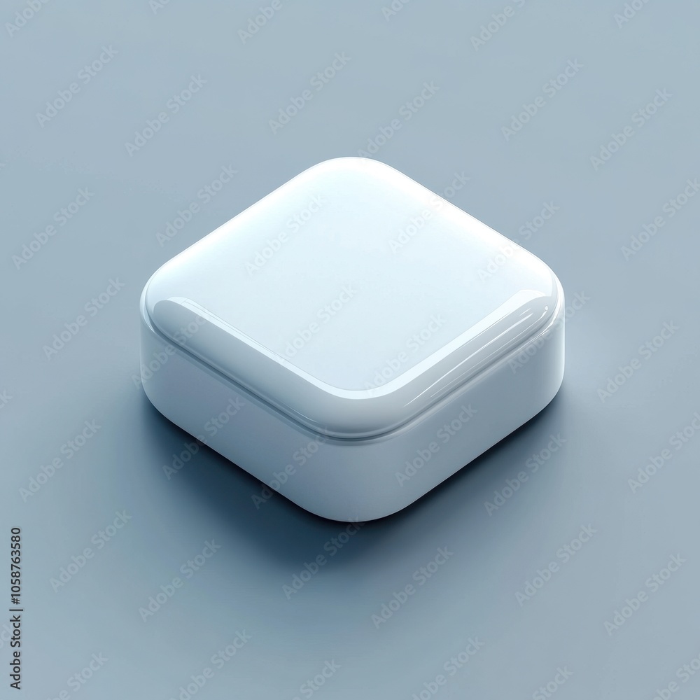Minimalist White Cube on Blue Background Minimalist White Cube on Blue Background