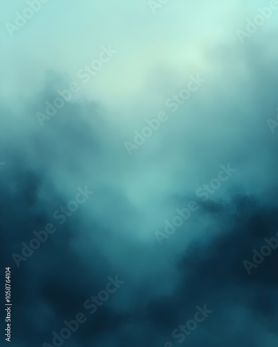 A serene abstract depiction of swirling teal and dark blue clouds, evoking a sense of calmness and mystery in the atmosphere.