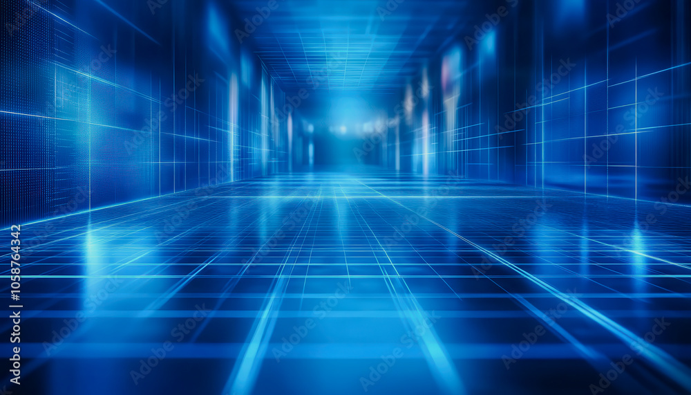 Explore a vibrant digital floor set in an expansive blue space, featuring intricate glowing patterns, creating a futuristic and immersive atmosphere. Explore a vibrant digital floor set in an expansive blue space, featuring intricate glowing patterns, creating a futuristic and immersive atmosphere.