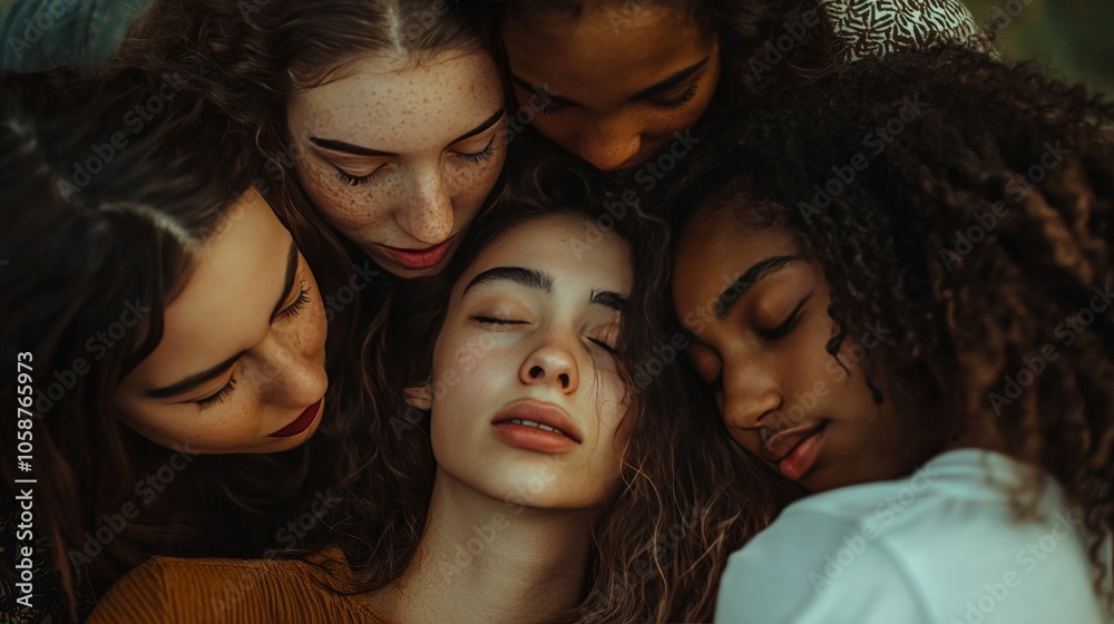 A group of friends gathered around someone who is upset, offering emotional support and comfort A group of friends gathered around someone who is upset, offering emotional support and comfort