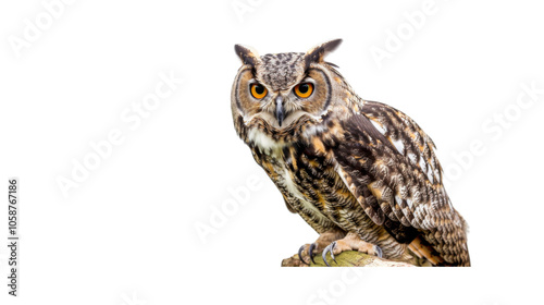 Wallpaper Mural Old owl perched on a branch, transparent background PNG Torontodigital.ca