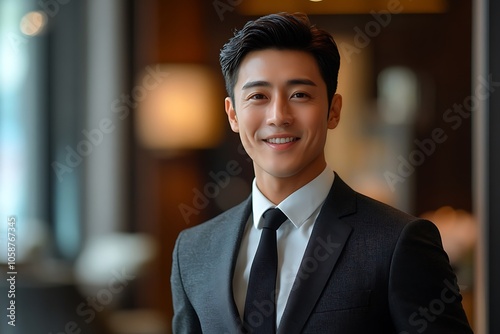 Happy Businessman in Suit and Tie, Confident Leadership Portrait