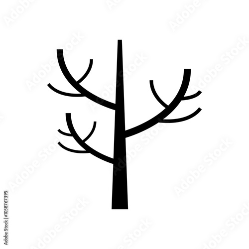 Bare tree icon vector. Tree illustration sign. Autumn symbol or logo.