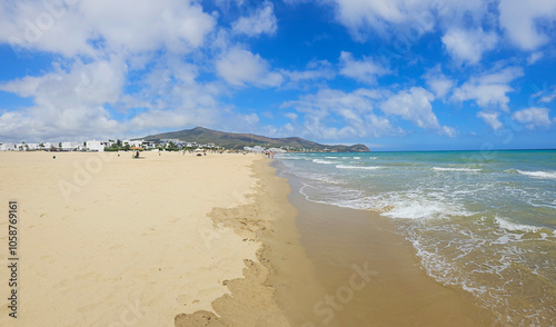 Panoramic view of Cabo Negro Beach, Martil. a beach resort in northern Morocco, to the north of Tetouan photo