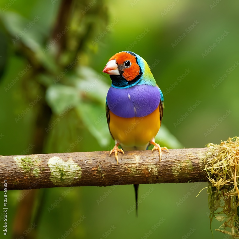 Obraz premium Gouldian finch bird nature wildlife colorful background