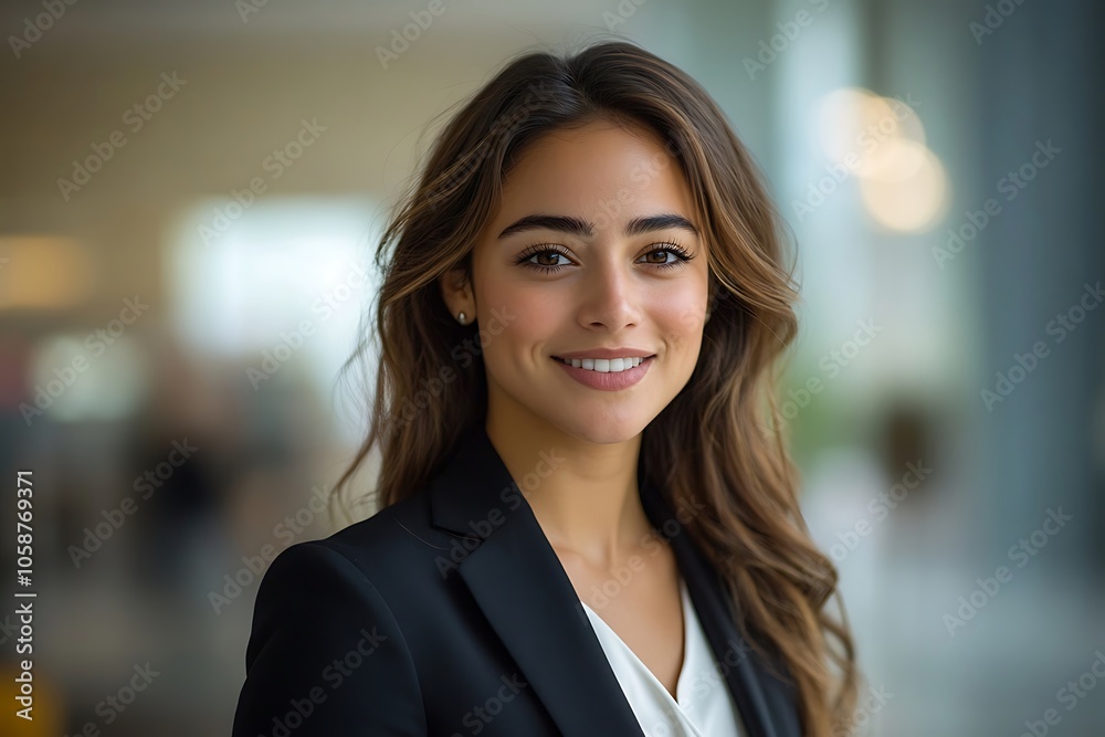 Happy Businesswoman in Black Blazer Portrait - Success & Achievement Happy Businesswoman in Black Blazer Portrait - Success & Achievement