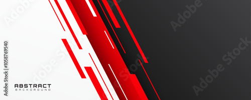 Red white abstract background overlap layer on bright space with diagonal lines effect decoration. Modern graphic design element cutout style concept for web banner, flyer, card, or brochure cover