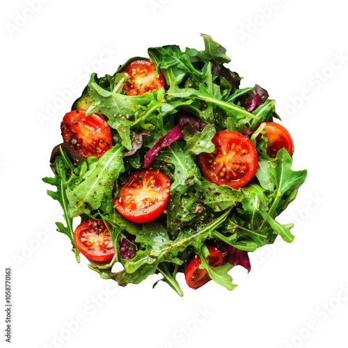 Deliciously Fresh Salad with Organic Greens and Vibrant Tomatoes