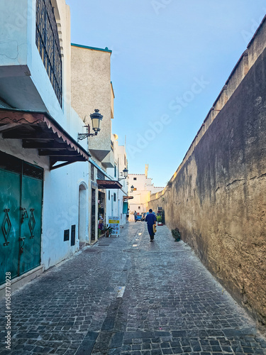 Bab el Okla , the old downtown of the city of Tetouan, Morocco. photo