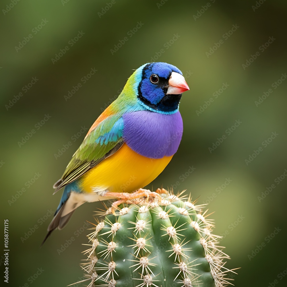 Obraz premium Gouldian finch bird nature wildlife colorful background