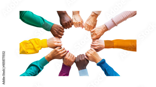 Hands that show diversity, transparent background PNG