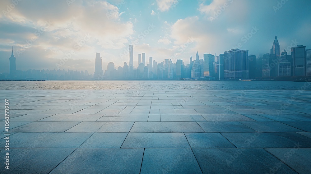 Manhattan, Dubai, Shanghai, and Hong Kong City Centers with Platforms, Roads, Parking Lots, and Brick Pavements for Car Advertisement Background Manhattan, Dubai, Shanghai, and Hong Kong City Centers with Platforms, Roads, Parking Lots, and Brick Pavements for Car Advertisement Background