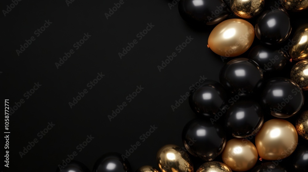 Black friday balloon frame with gold and black balloons Black friday balloon frame with gold and black balloons