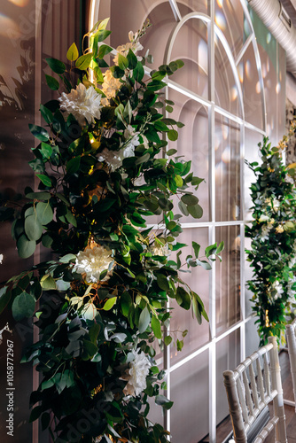 balcony with flowers