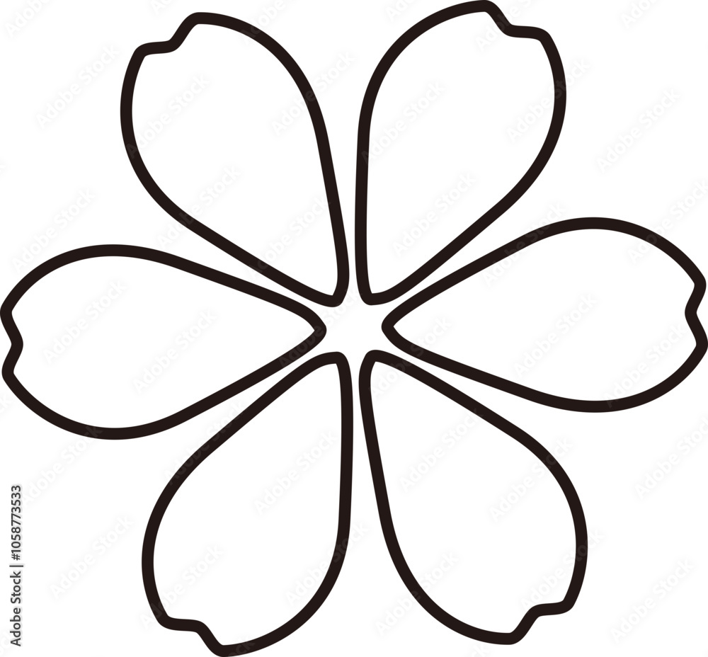 Fototapeta premium Flower outline icon vector. Isolated flower shape outline svg.