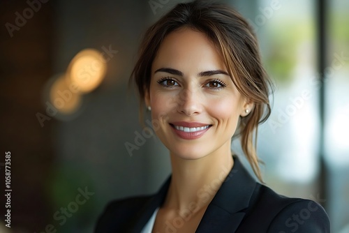 Portrait of a Successful Businesswoman Smiling Indoors