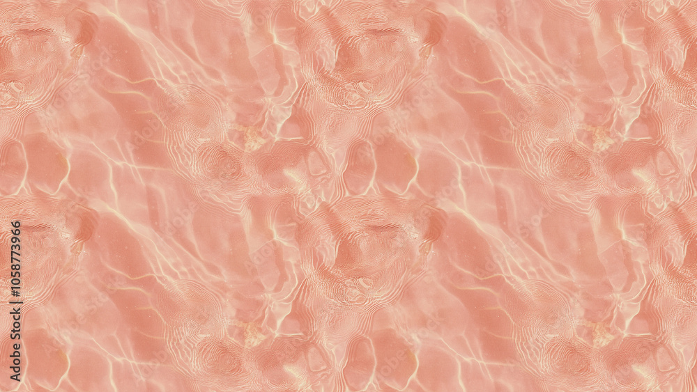 A close-up, top-down view of a soft pink water surface with faint caustic patterns across gentle ripples A close-up, top-down view of a soft pink water surface with faint caustic patterns across gentle ripples