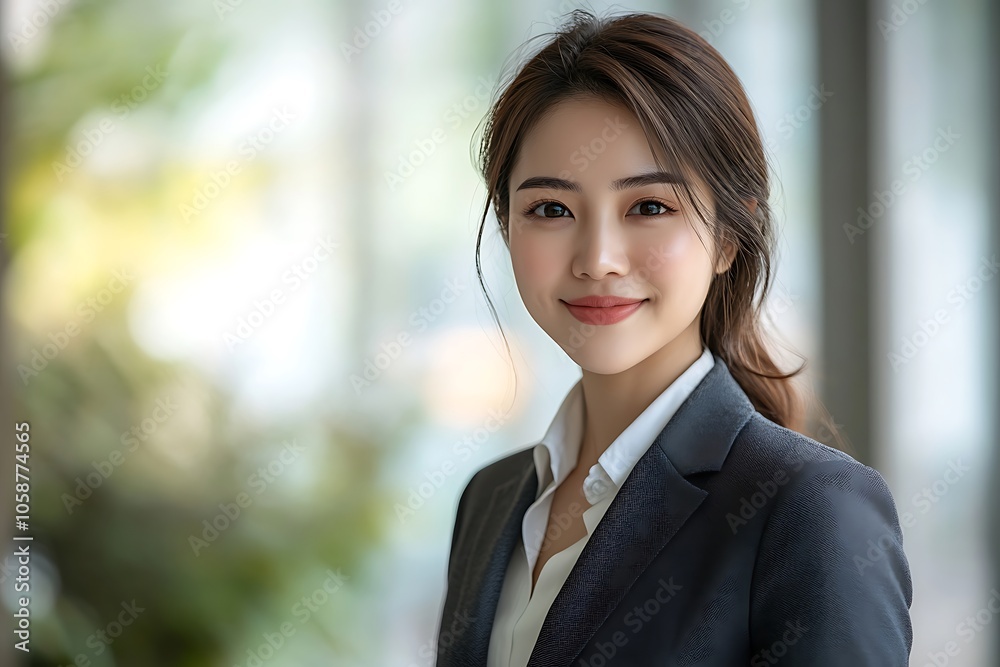 Portrait of Elegant Businesswoman in Blazer and White Shirt Portrait of Elegant Businesswoman in Blazer and White Shirt