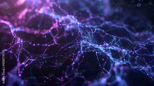 Illustration of an intricate digital brain composed of interconnected neural pathways and glowing circuitry, floating in a dark, ambient space