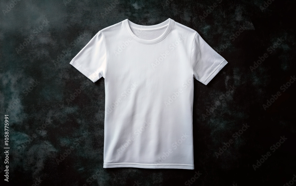 White t-shirt 3D render template for mockup over dark background. White t-shirt 3D render template for mockup over dark background.