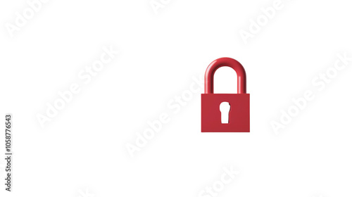  Red padlock, Transparent background, PNG