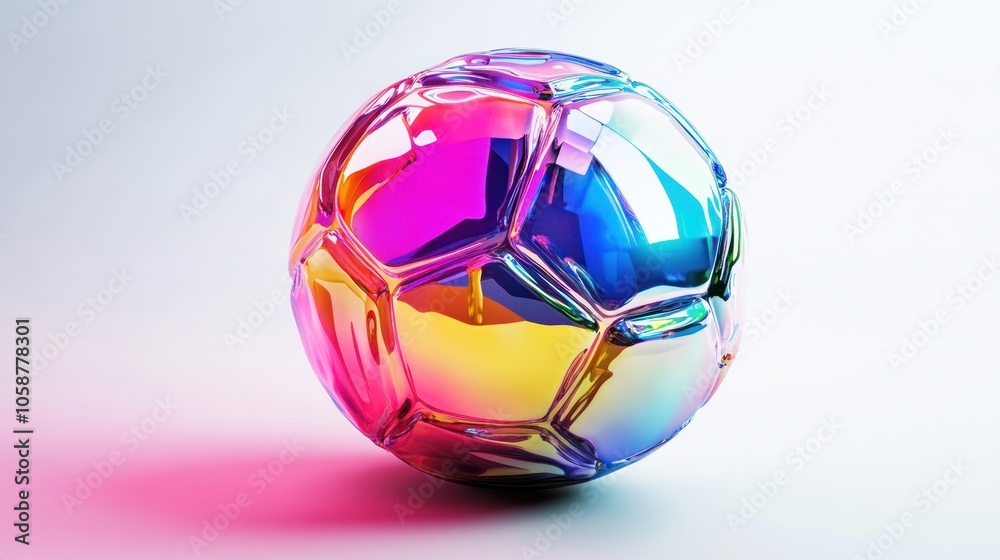 Naklejka premium A stunning illustration of a soccer ball emitting a powerful sparkle.