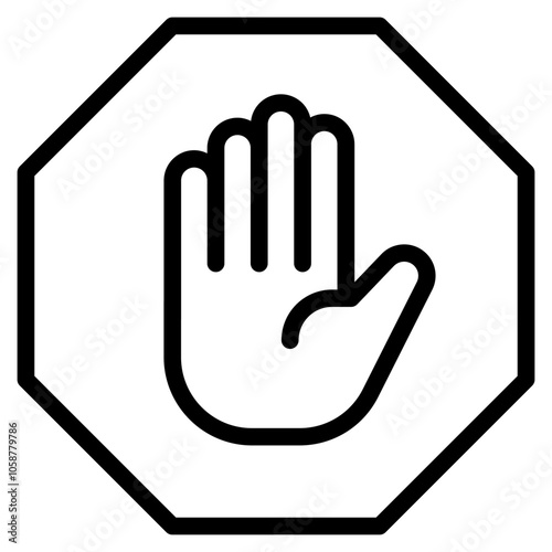 hand gesture stop icon	
